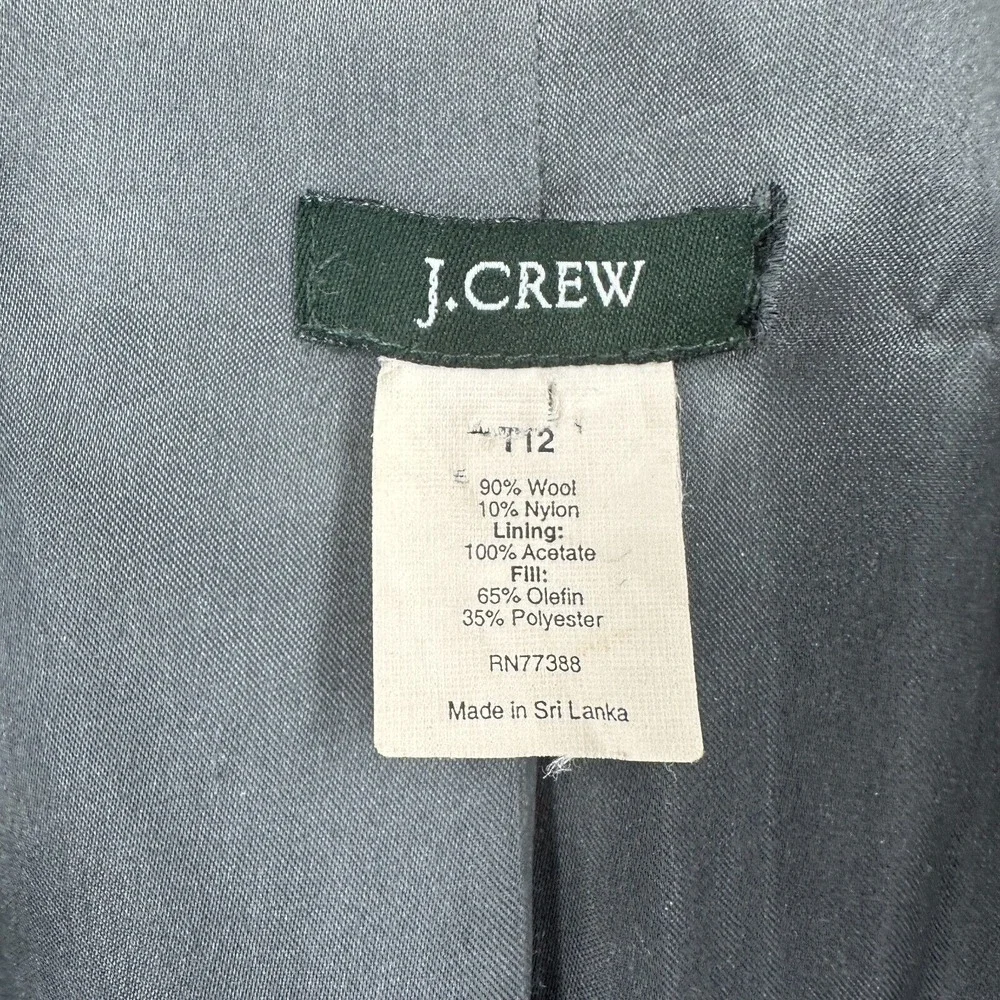 J Crew Lady Day Italian Double‎ Cloth Peacoat Wool Coat 12 Tall Black Jacket - Picture 7 of 9